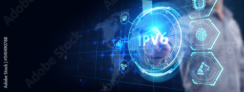 Business, Technology, Internet and network concept. IPV6 abbreviation. Modern technology concept.