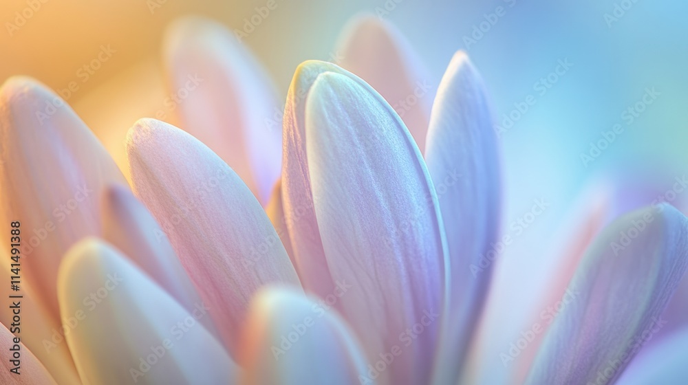 Fototapeta premium Closeup of Colorful Pastel Flower Petals with Soft Light