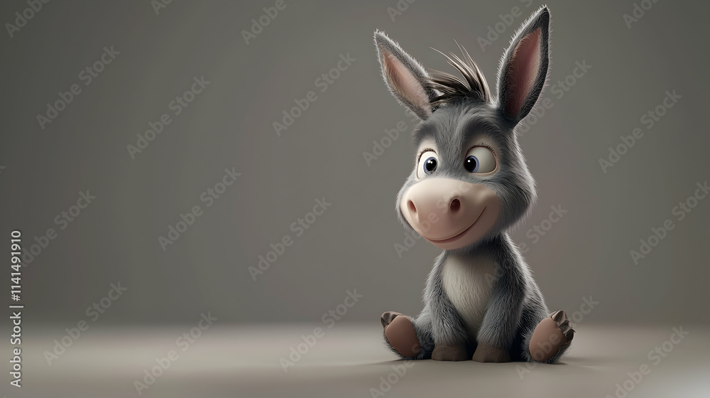Adorable 3D Donkey Illustration Adorable 3D Donkey Illustration