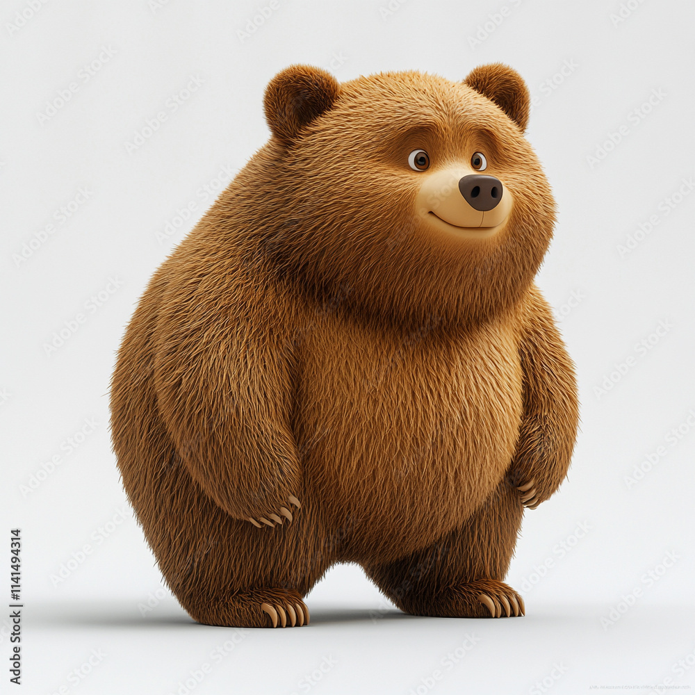 3D Standing Bear Character Illustration 3D Standing Bear Character Illustration