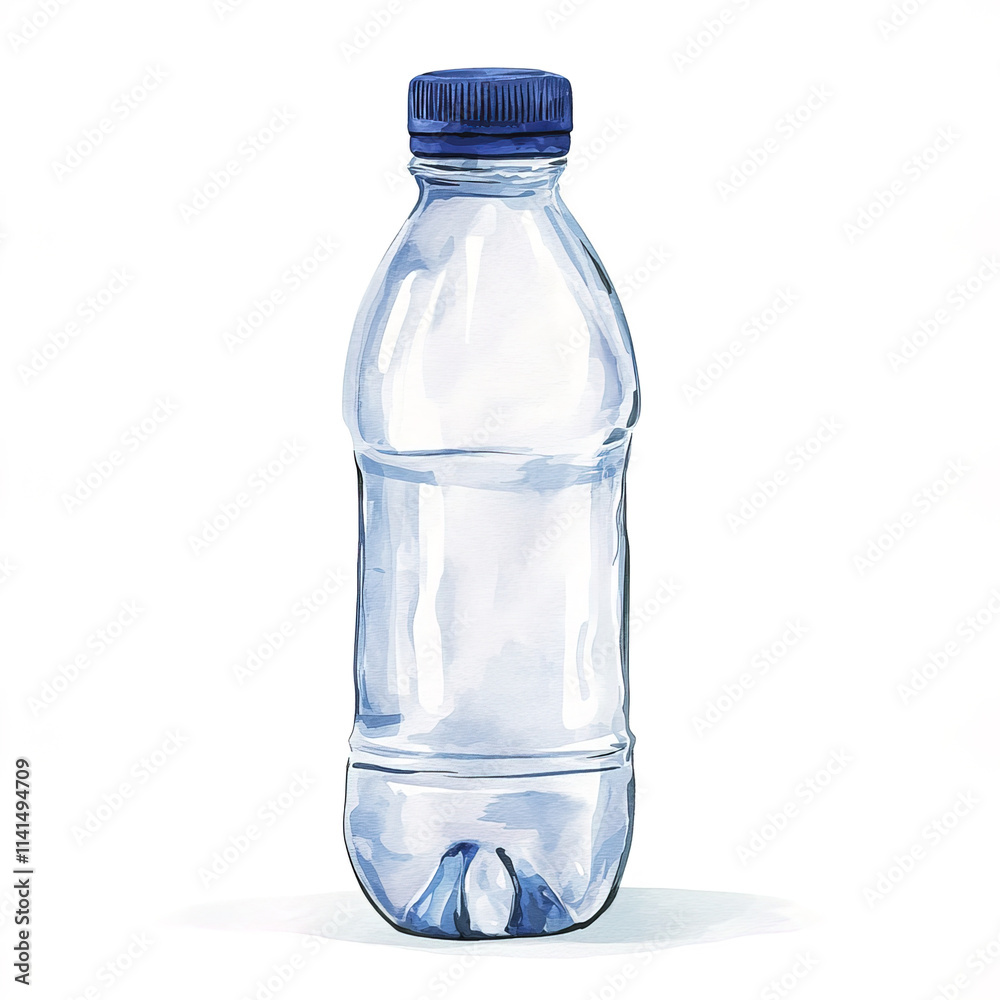 Naklejka premium transparent plastic water bottle in minimal style design