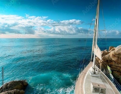 SAIL BOAT IN THE OCEAN WALLPAPER BACKGROUND