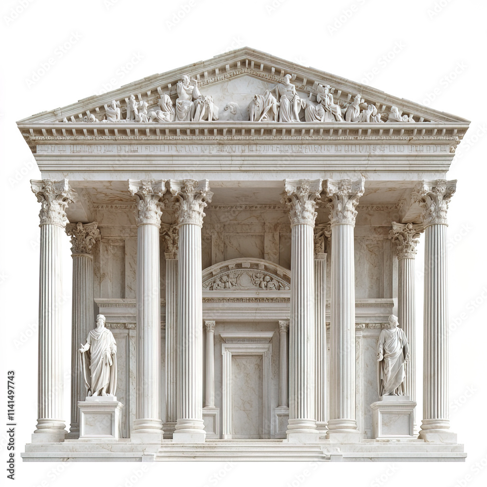 Obraz premium Intricate Roman palace with classical architecture and detailed columns