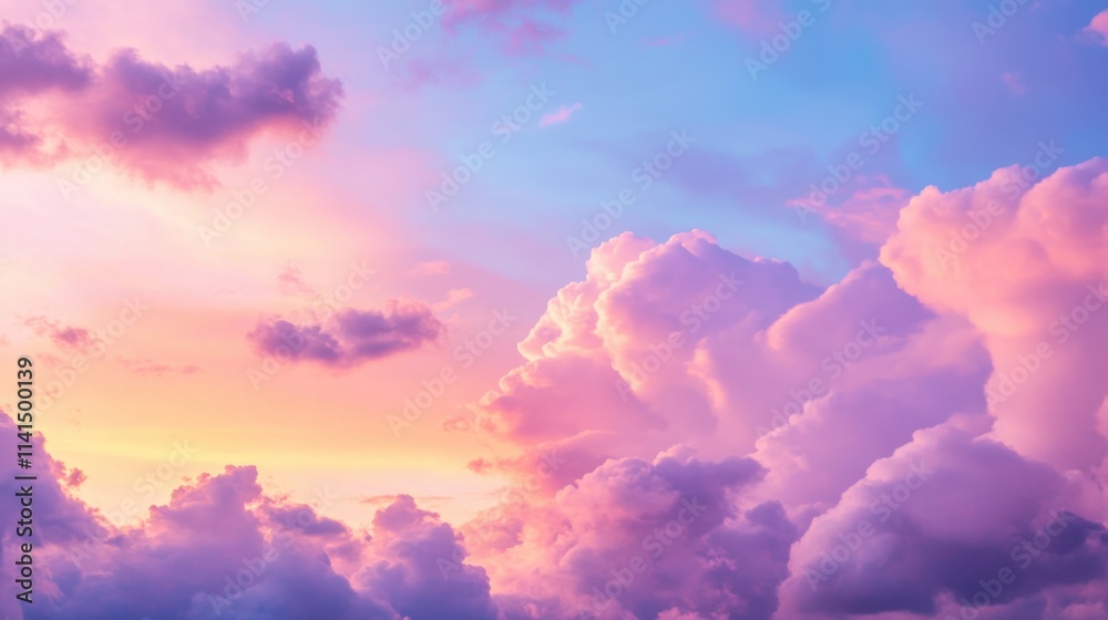 Vibrant Sunset Clouds with Shades of Pink and Purple in the Sky Vibrant Sunset Clouds with Shades of Pink and Purple in the Sky