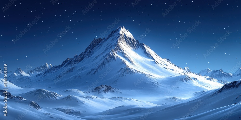 Stunning Snowy Mountain Peak Under a Clear Starry Sky at Night in 4K Resolution Captured in Gigapixel Quality Stunning Snowy Mountain Peak Under a Clear Starry Sky at Night in 4K Resolution Captured in Gigapixel Quality