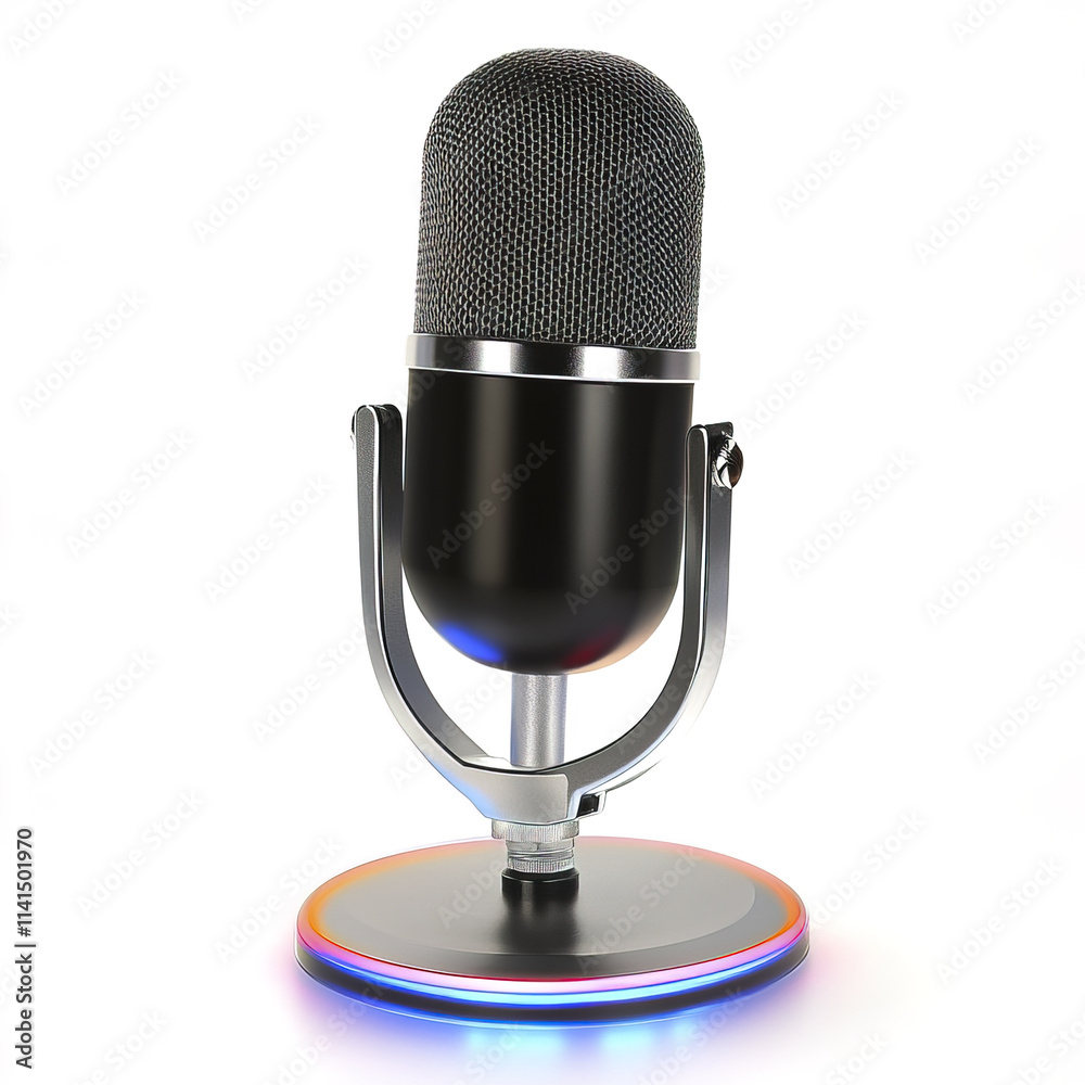 sleek microphone with LED ring light, perfect for modern setups sleek microphone with LED ring light, perfect for modern setups
