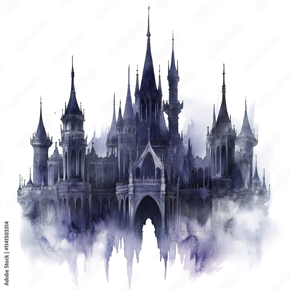 gothic palace with tall spires, dark elegance, and mystical atmosphere gothic palace with tall spires, dark elegance, and mystical atmosphere
