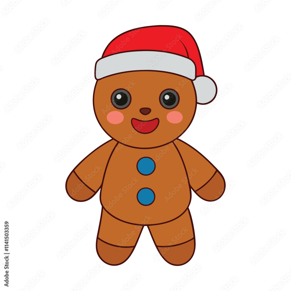 Adorable Christmas and new year gingerbread animal vector illustration. Adorable Christmas and new year gingerbread animal vector illustration.