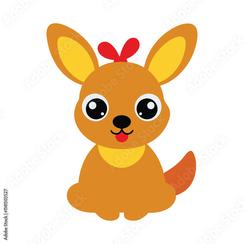 Cute baby kangaroo with Christmas dress vector illustration.
