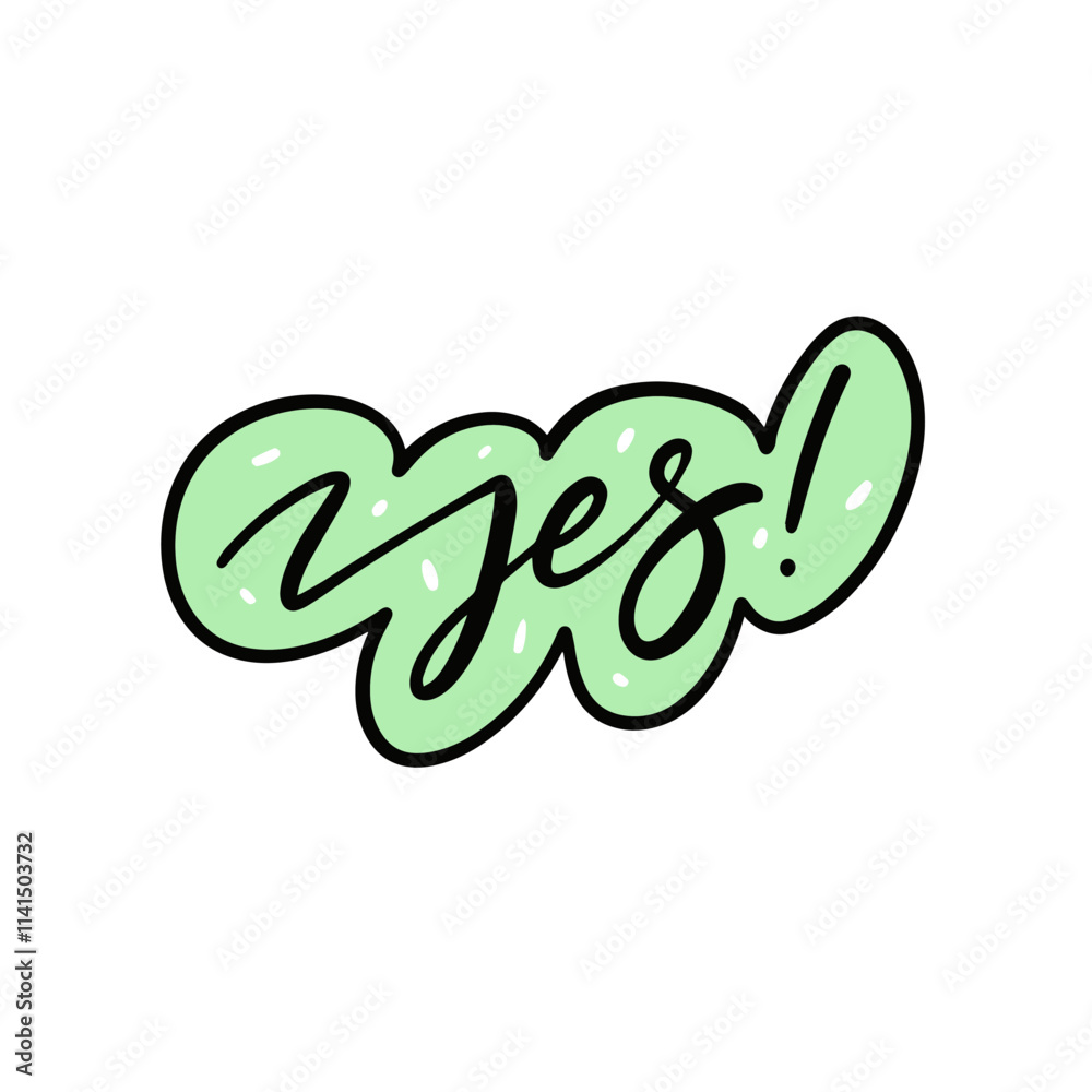 The color yes appears in both green and black upon a white background The color yes appears in both green and black upon a white background