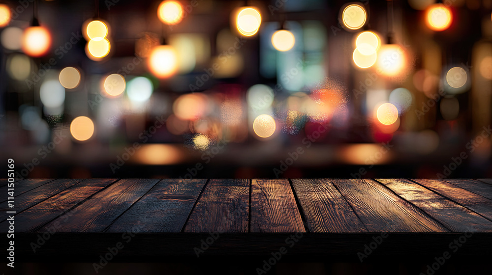 Wood table surround by light broken indoor celebrate tone