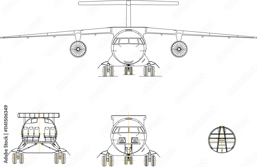 vector illustration of airplane section design with passenger seat interior details side by side vector illustration of airplane section design with passenger seat interior details side by side