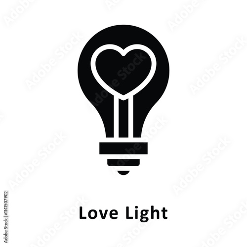 Love Light Vector Gylph Icon. Eps 10 File