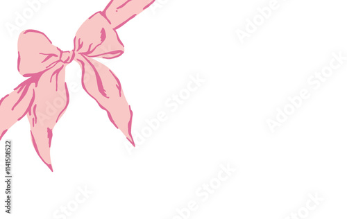 Wallpaper Mural Bow and ribbon on white background. Hand drawn bows ribbons holiday decoration illustration. greeting, wedding, birthday party, gift, valentines day, wrapping element card design Torontodigital.ca