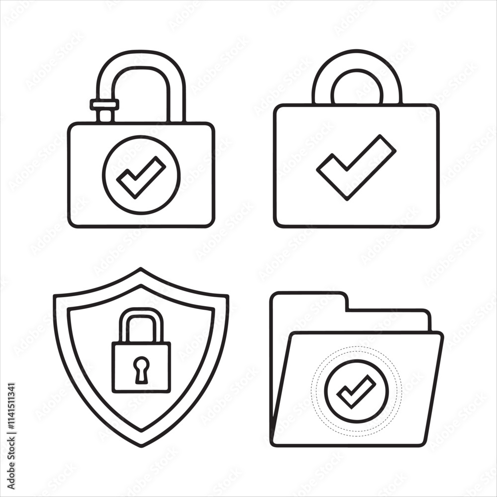 web security, protection line icons set vector file
web security, protection line icons set vector file