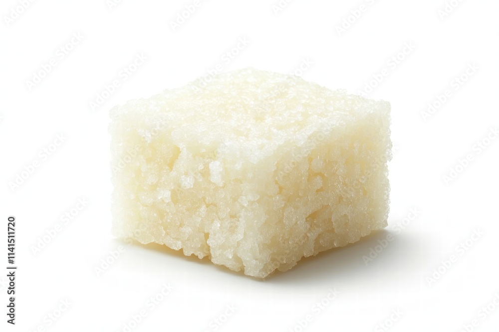 White Sugar Cube Isolated on White Background for Culinary Use White Sugar Cube Isolated on White Background for Culinary Use