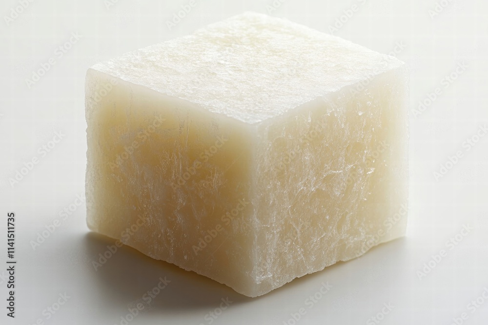 Natural White Cube of Organic Soap Isolated on Light Background Natural White Cube of Organic Soap Isolated on Light Background