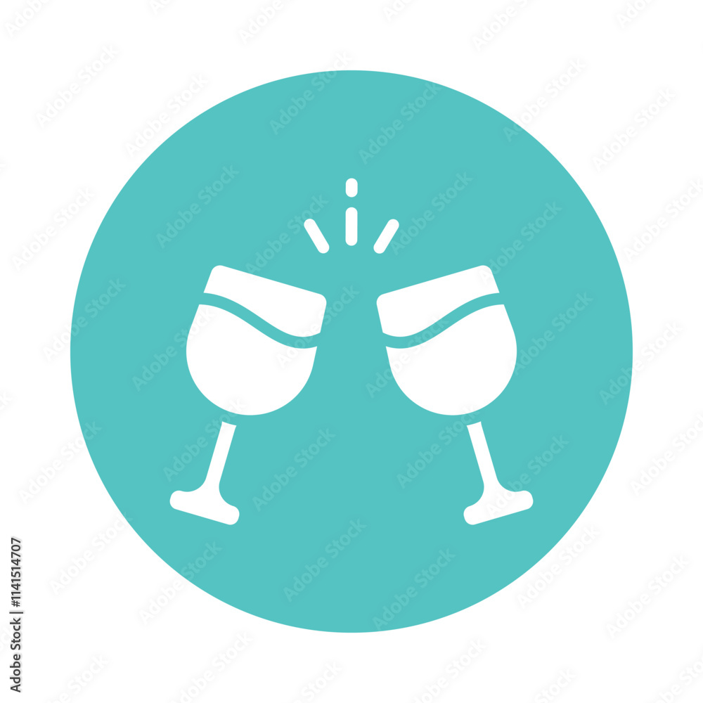 Fototapeta premium Wine Glass Vector Gylph Icon. Eps 10 file 