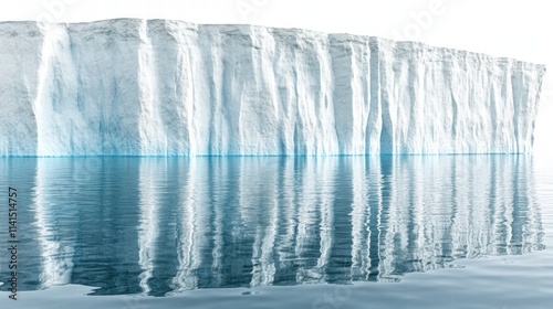 Majestic Iceberg Reflecting in Calm Arctic Water Under Clear Sky