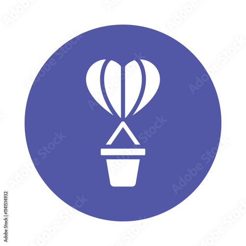 Love Air Balloon Vector Gylph Icon. Eps 10 file 