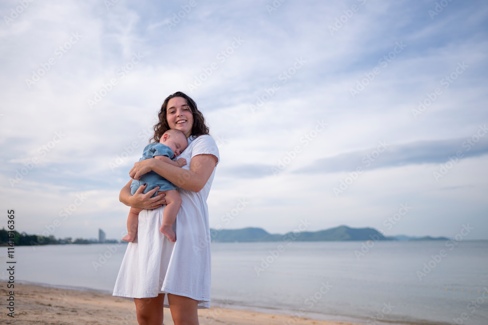 Happiness sense mother and child during daytime holding a baby arms moment between mother and child amidst nature’s beauty close connection with the natural environment lifestyle concept. Happiness sense mother and child during daytime holding a baby arms moment between mother and child amidst nature’s beauty close connection with the natural environment lifestyle concept.