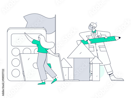 Education and learning people flat vector concept hand drawn illustration
