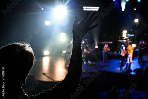 Praising while at a concert photo