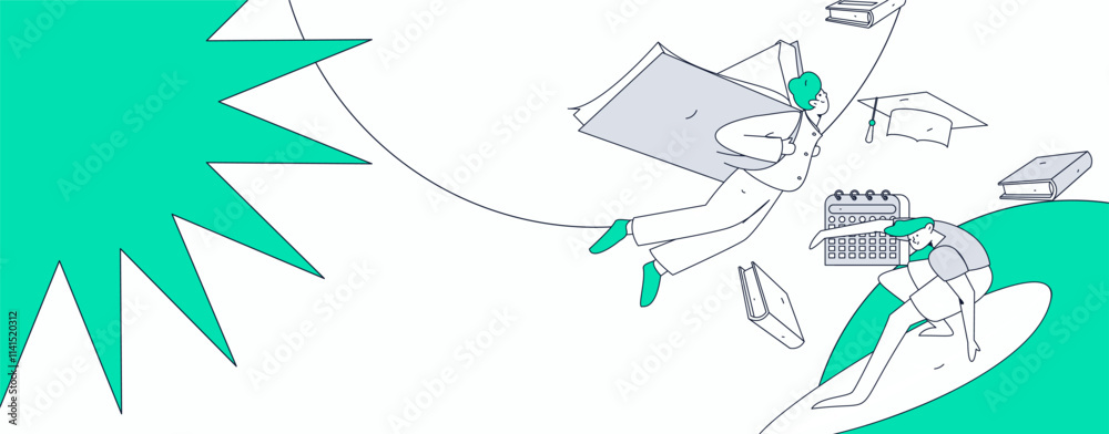 Education and learning people flat vector concept hand drawn illustration
Education and learning people flat vector concept hand drawn illustration