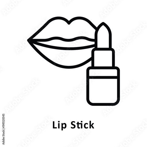 Lip Stick vector Outline Icon. Eps 10 File