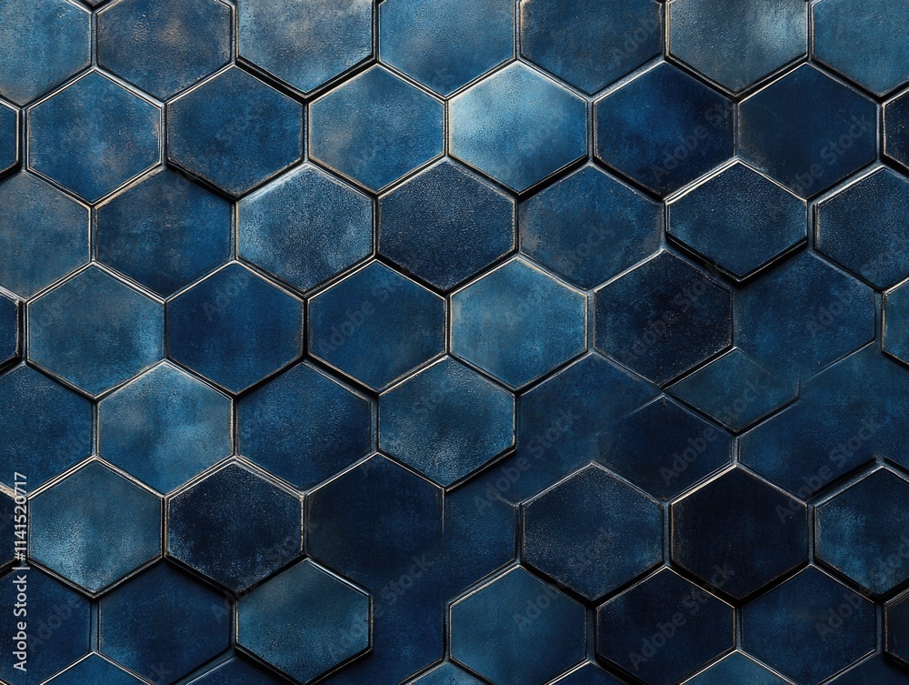 Blue Tiled Wall Close Up Blue Tiled Wall Close Up