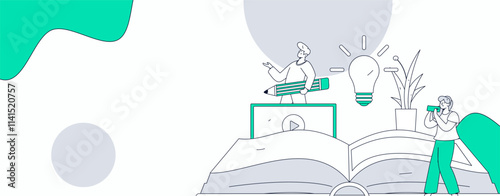 Education and learning people flat vector concept hand drawn illustration
