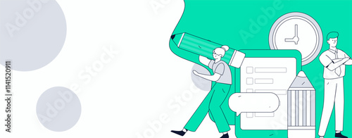 Education and learning people flat vector concept hand drawn illustration
