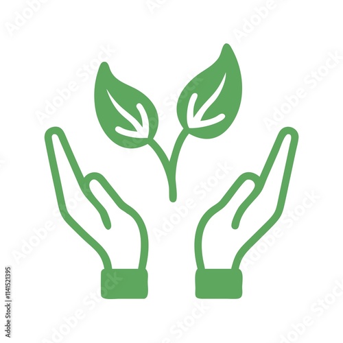 hand holding green leaf