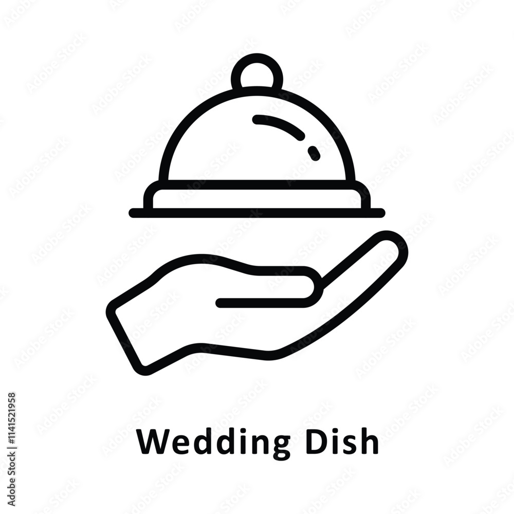 Wedding dish vector Outline Icon. Eps 10 File Wedding dish vector Outline Icon. Eps 10 File