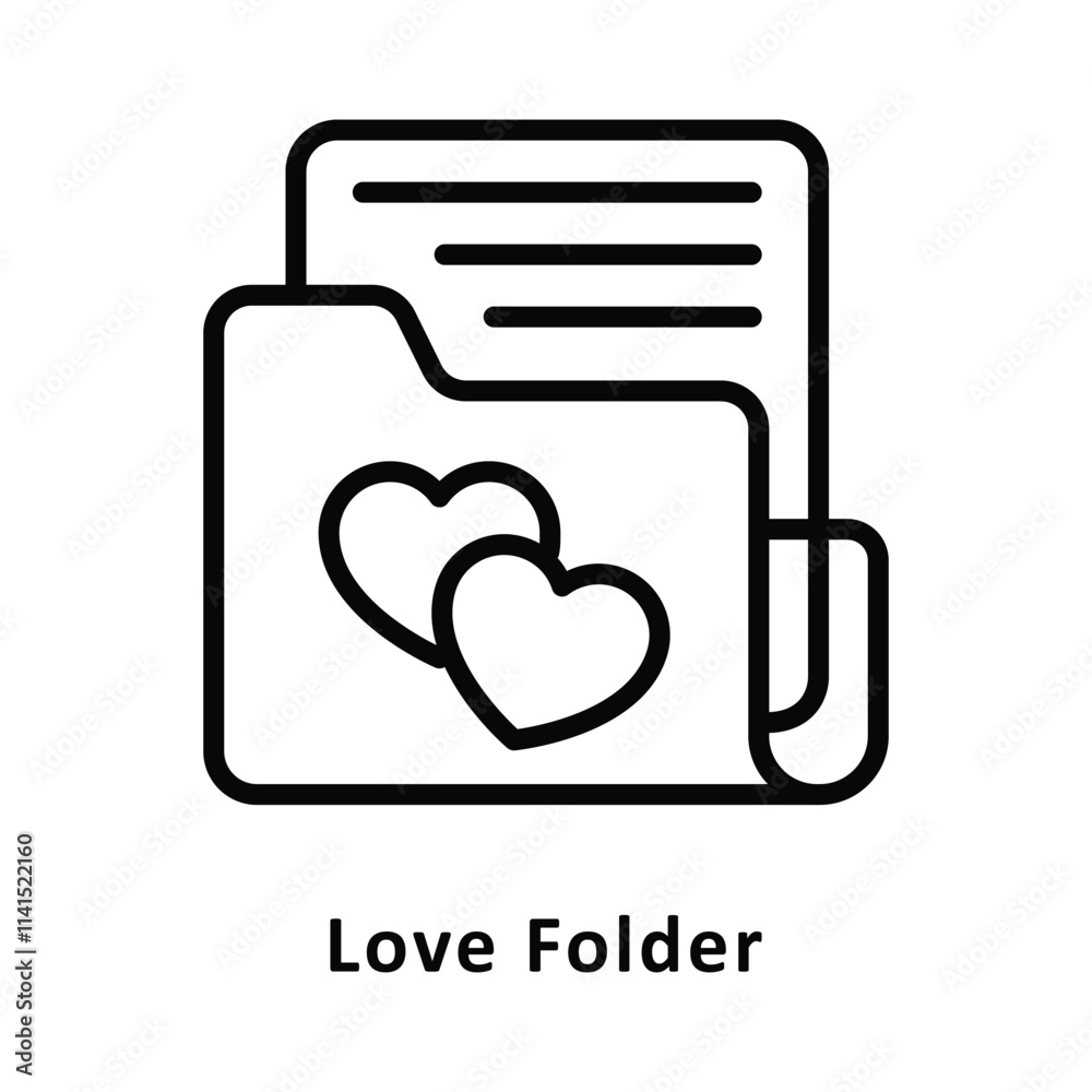 Love Folder vector Outline Icon. Eps 10 File Love Folder vector Outline Icon. Eps 10 File