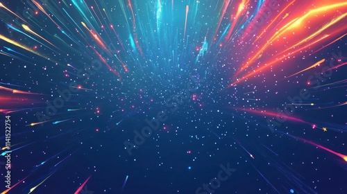 Sparkling fireworks explode in the night sky, a bright celebration of holiday joy