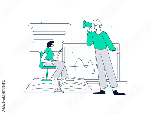 Wallpaper Mural Education and learning people flat vector concept hand drawn illustration
 Torontodigital.ca