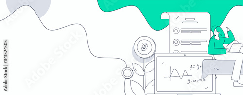 Education and learning people flat vector concept hand drawn illustration
