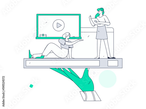 Education and learning people flat vector concept hand drawn illustration
