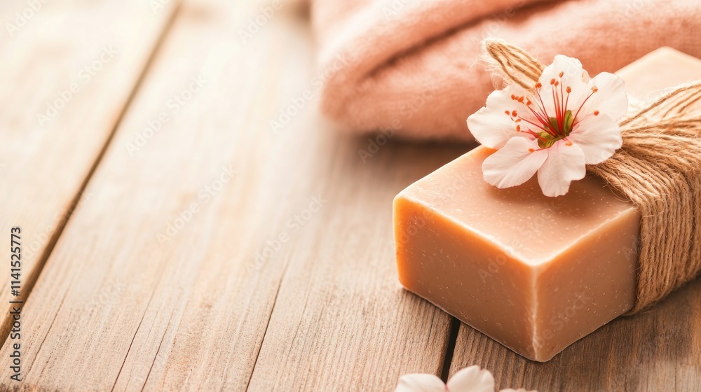 Natural soap crafting with floral touch cozy home photography rustic setting aesthetic appeal Natural soap crafting with floral touch cozy home photography rustic setting aesthetic appeal