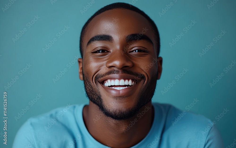 A man with a beard is smiling and wearing a t-shirt A man with a beard is smiling and wearing a t-shirt