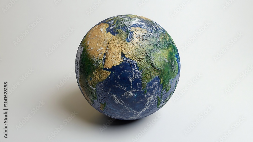 Detailed Earth Globe on White Background: A Visual Representation of Our Planet Detailed Earth Globe on White Background: A Visual Representation of Our Planet