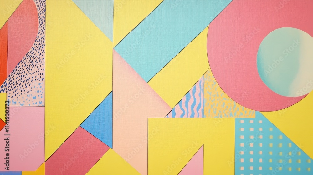 Colorful geometric abstract shapes in pastel tones Colorful geometric abstract shapes in pastel tones