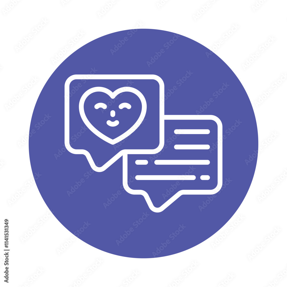 Love Chat Bubble Vector Gylph Circle Icon. Eps 10 file Love Chat Bubble Vector Gylph Circle Icon. Eps 10 file