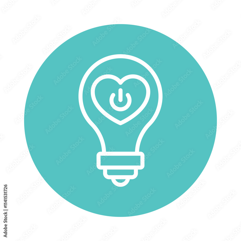 Love Power Vector Gylph Circle Icon. Eps 10 file Love Power Vector Gylph Circle Icon. Eps 10 file