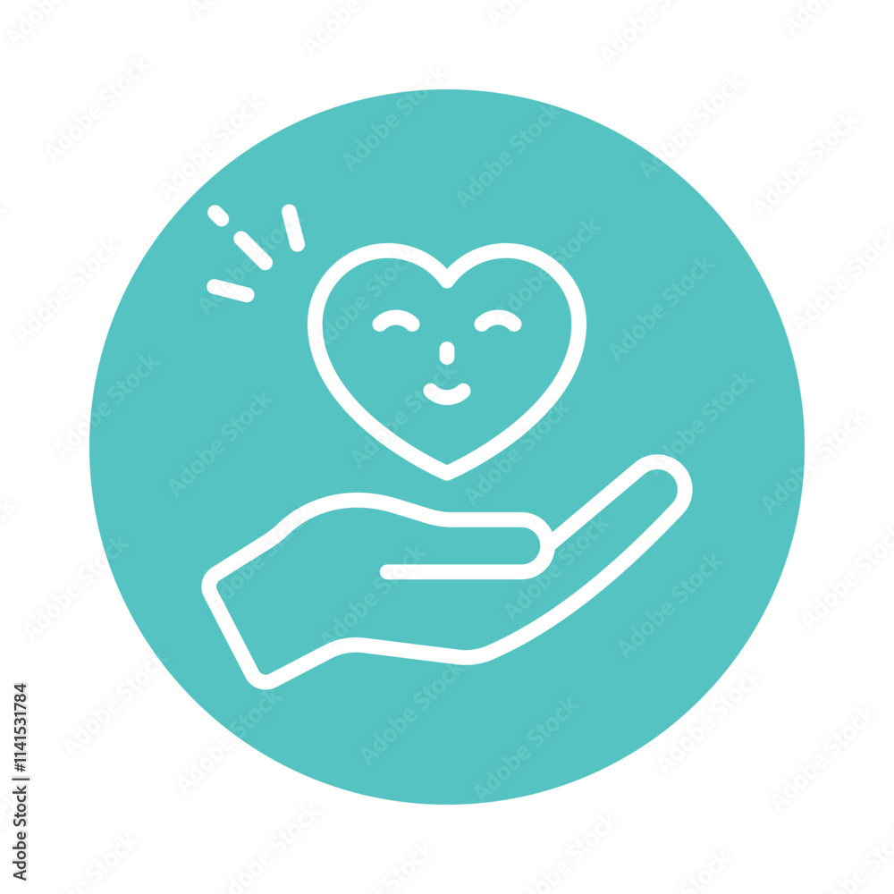 Love Care Vector Gylph Circle Icon. Eps 10 file Love Care Vector Gylph Circle Icon. Eps 10 file