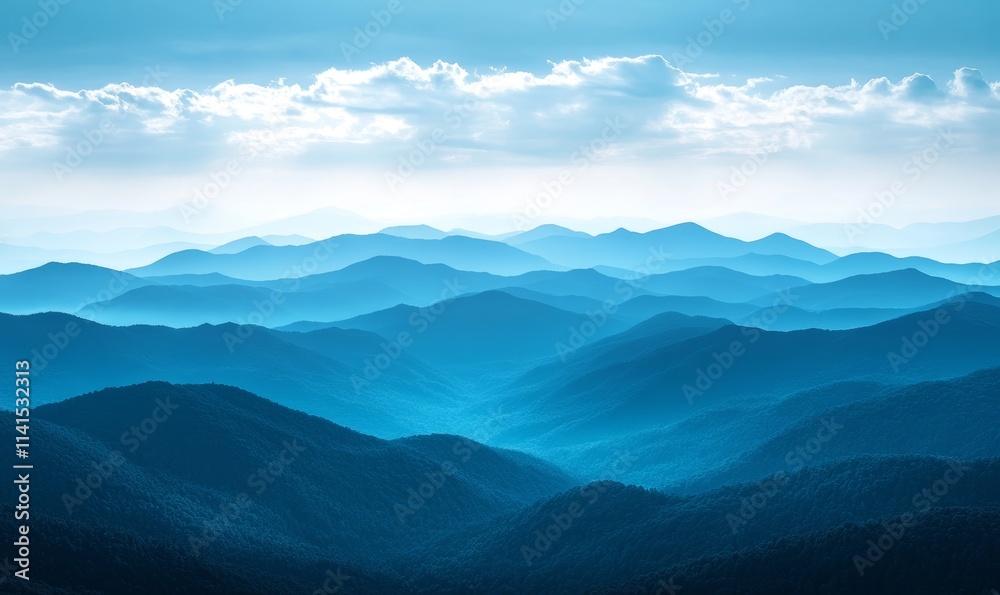 with the silhouette of a mountain range below, Generative AI with the silhouette of a mountain range below, Generative AI