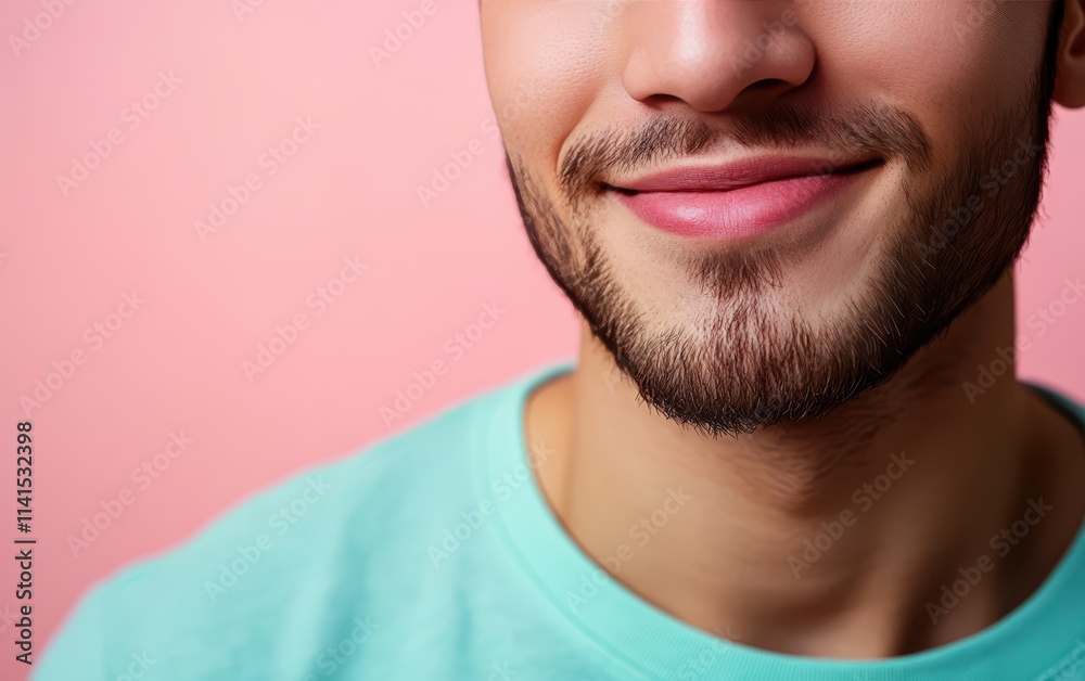 man with casual t-shirt is smiling at the camera, solid color background man with casual t-shirt is smiling at the camera, solid color background