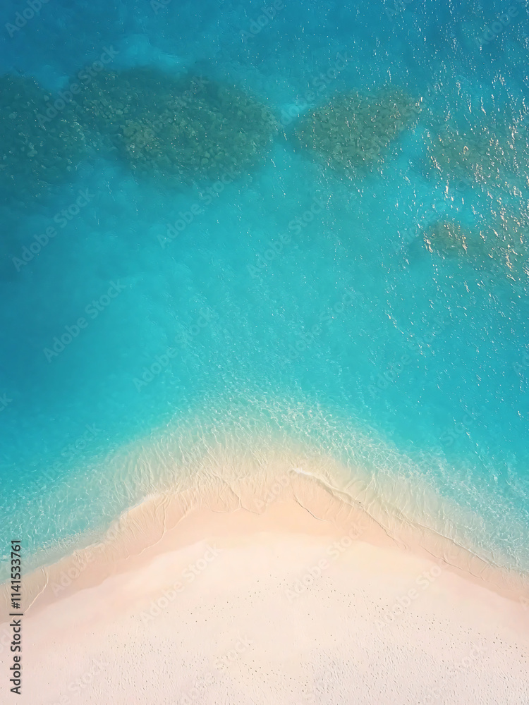 Fototapeta premium Aerial View of a Serene Tropical Sandbar at Sunset