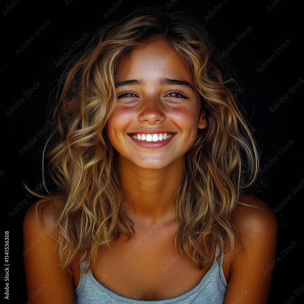 Beauty girl smiling and wearing a t-shirt in studio color background Beauty girl smiling and wearing a t-shirt in studio color background